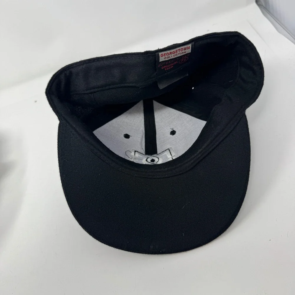 DC Shoes Georgetown Collection Fitted Hat Black White Size 7 3/8 Flat Brim Cap